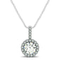 White Gold 14k Diamond Halo Round Style Pendant