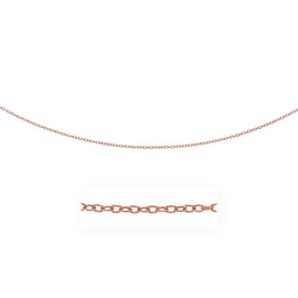 Rose Gold 14k 2.5mm Pendant Chain with Textured Links in Lobster Claw