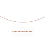 Rose Gold 14k 2.5mm Pendant Chain with Textured Links in Lobster Claw