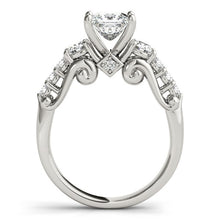 Load image into Gallery viewer, White Gold 14k 3 Stone Antique Design Diamond Engagement Ring