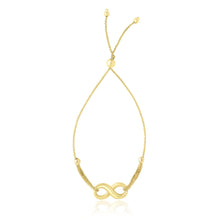 Load image into Gallery viewer, Yellow Gold 14k Infinity Adjustable Lariat Women&#39;s Motif Bracelet