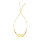 Yellow Gold 14k Infinity Adjustable Lariat Women's Motif Bracelet