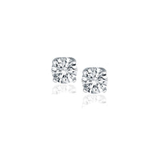 Load image into Gallery viewer, White Gold 14k Diamond Four Prong Stud Earrings