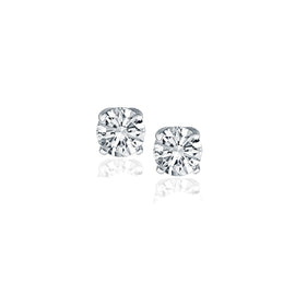 White Gold 14k Diamond Four Prong Stud Earrings