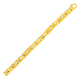 Yellow Gold 14k Interlocking Polished Oval Mens Motif Bracelet