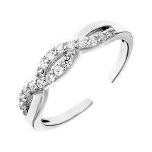 Load image into Gallery viewer, Toe Ring with Intertwined Cubic Zirconia in Sterling Silver