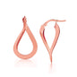 Rose Gold 14k Twisted Style Freeform Hoop Earrings with Snap Lock