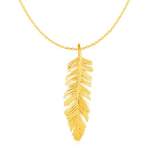 Load image into Gallery viewer, Yellow Gold 10k Elegant Feather Pendant