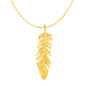 Yellow Gold 10k Elegant Feather Pendant