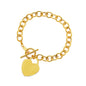 Yellow Gold 14k Toggle Women's Bracelet with Heart Charm