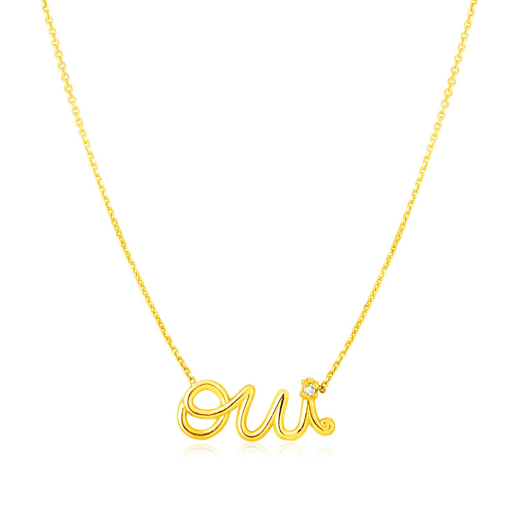 Yellow Gold 14k Oui Women's Necklace with Diamonds