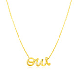 Yellow Gold 14k Oui Women's Necklace with Diamonds