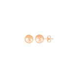 Rose Gold 14k Ball with Classic Faceted Texture Earrings