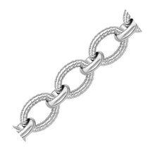 Load image into Gallery viewer, Sterling Silver Oval Cable Design Chain Women&#39;s Link Bracelet