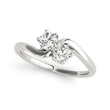 Load image into Gallery viewer, White Gold 14k Solitaire Two Stone Diamond Ring
