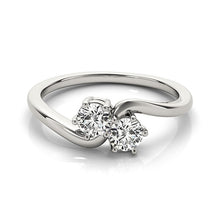 Load image into Gallery viewer, White Gold 14k Solitaire Two Stone Diamond Ring