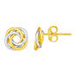 Two Tone Gold 14k Love Knot Earrings