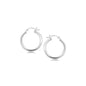 Sterling Silver Polished Hoop Motif Earrings with Rhodium Plating (20mm)