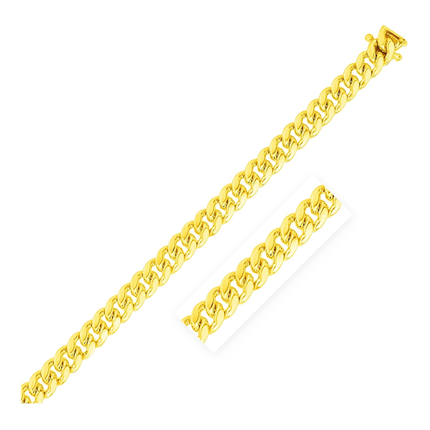 Yellow Gold 14k 7.0mm Classic Women's Miami Cuban Solid Bracelet