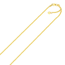 Load image into Gallery viewer, Yellow Gold 10k 1.5mm Adjustable Sparkle Chain in Lobster Clasp