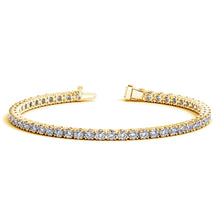 Load image into Gallery viewer, 14k Yellow Gold Round Diamond Tennis Bracelet (6 cttw)