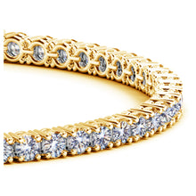 Load image into Gallery viewer, 14k Yellow Gold Round Diamond Tennis Bracelet (6 cttw)
