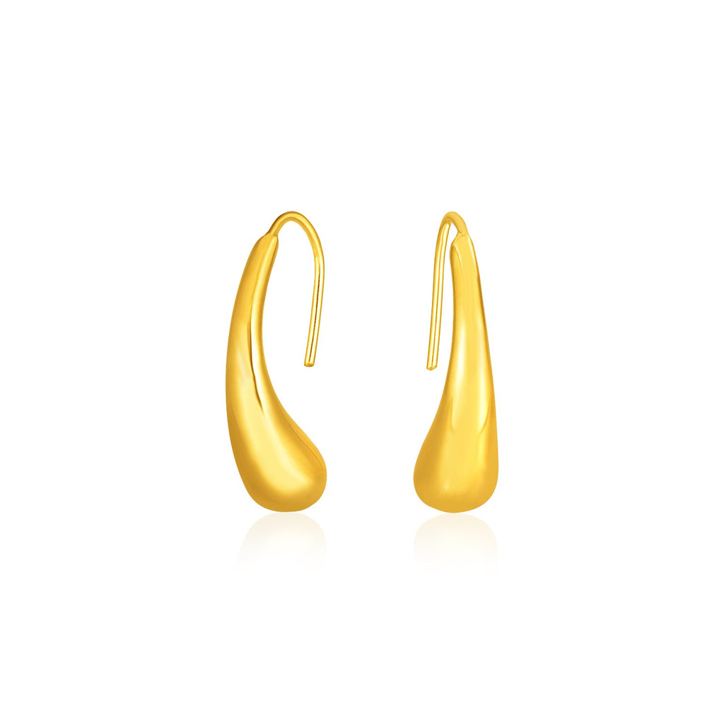 Yellow Gold 14K Puffed Teardrop Fancy Earrings