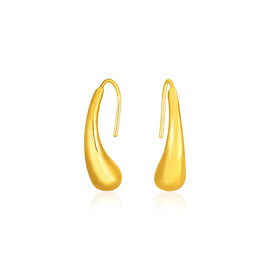 Yellow Gold 14K Puffed Teardrop Fancy Earrings