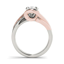 Load image into Gallery viewer, 14k White And Rose Gold Bypass Shank Diamond Engagement Ring (1 1/8 cttw)