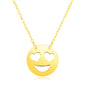Yellow Gold 14k Women's Necklace with Love Emoji Symbol