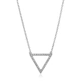 Sterling Silver Triangle Necklace with Cubic Zirconias