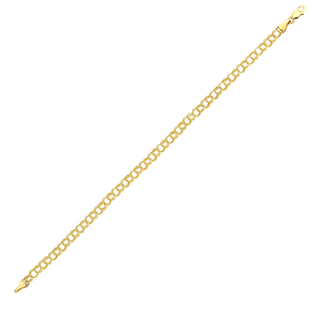 Yellow Gold 10k Round Link Women's Charm Bracelet