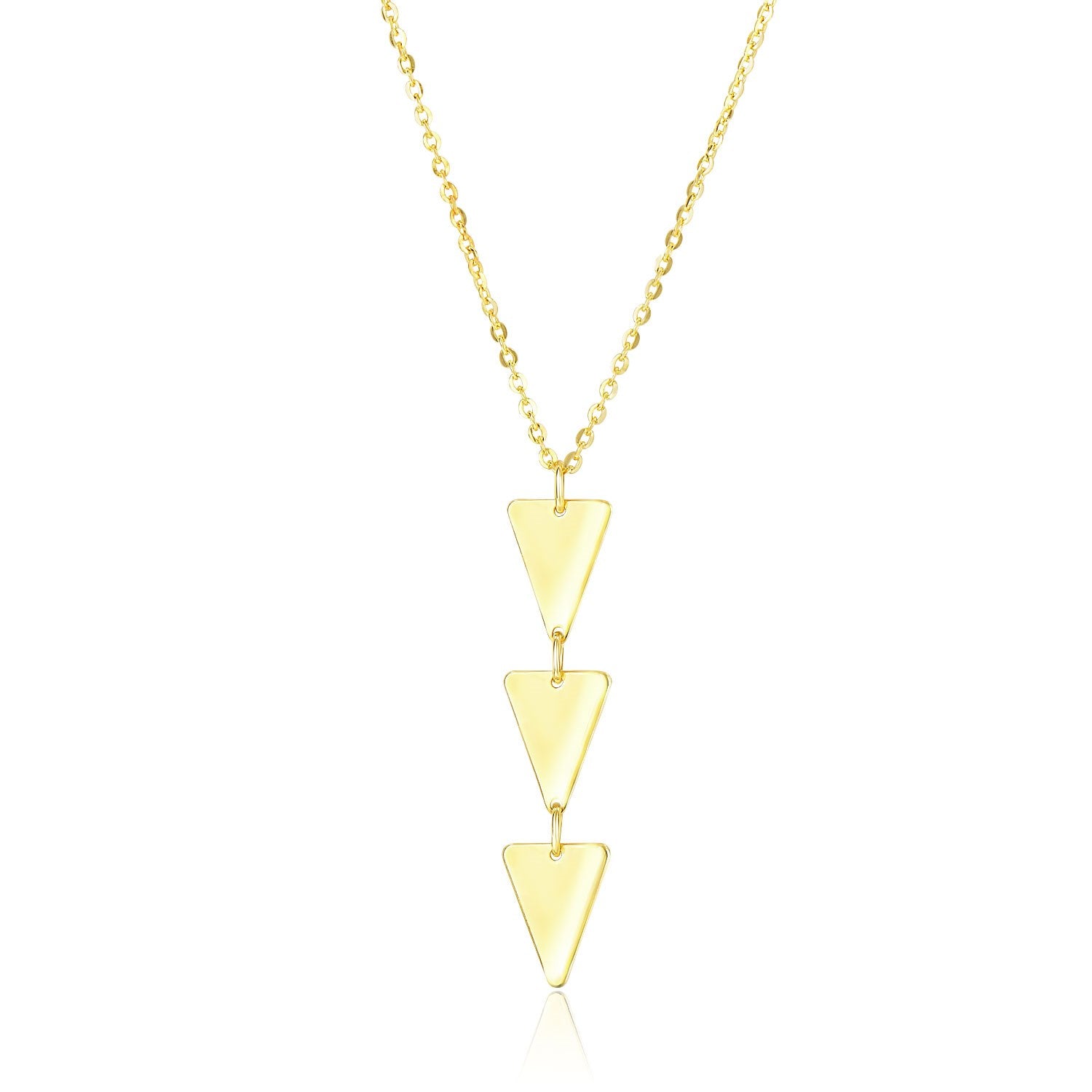 Yellow Gold 14k with 3-Layer Triangle Design Pendant