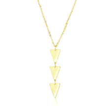 Load image into Gallery viewer, Yellow Gold 14k with 3-Layer Triangle Design Pendant