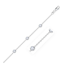 Load image into Gallery viewer, White Gold 14k Anklet with Round White Cubic Zirconia