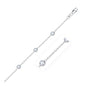 White Gold 14k Anklet with Round White Cubic Zirconia