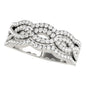 White Gold 14k Diamond Studded Ring with Four Curves