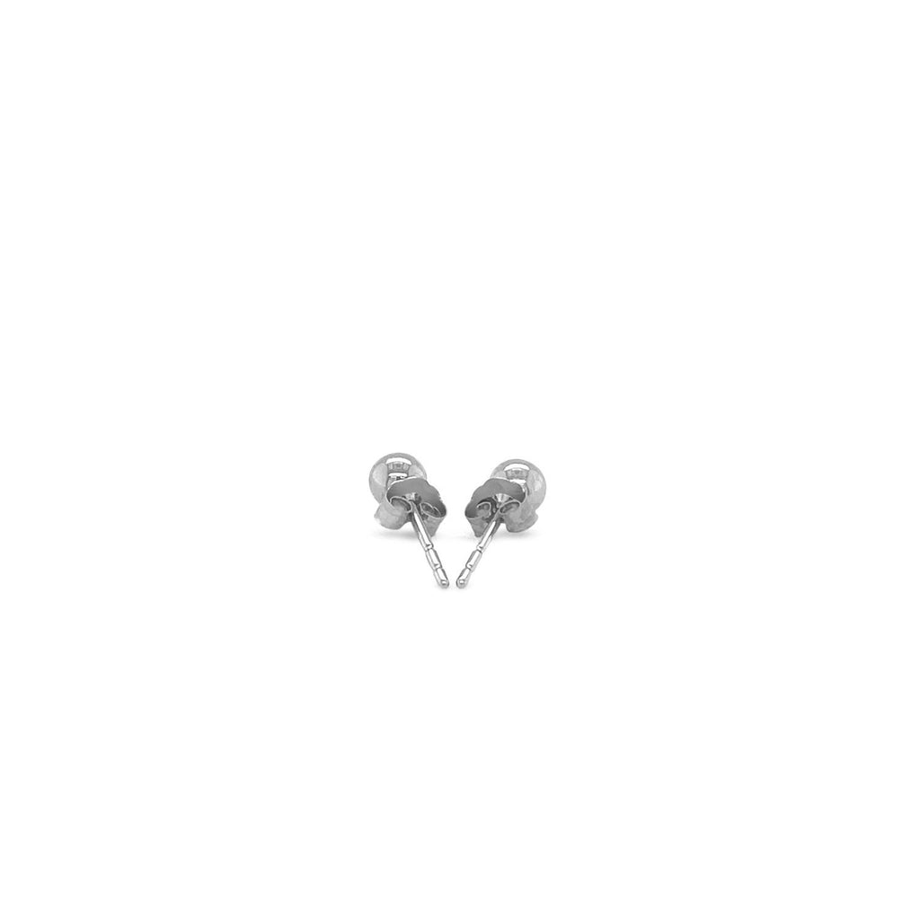14k White Gold Round Stud Earrings (4.0 mm)