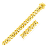 Yellow Gold 14k 11mm Semi Solid Women's Miami Cuban Bracelet