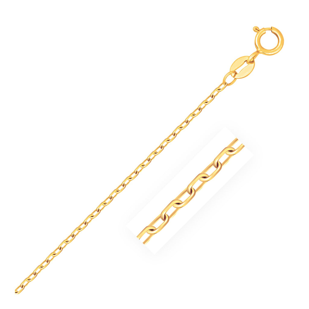 Yellow Gold 14k 1.3mm Faceted Cable Link Chain