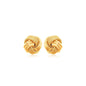 Yellow Gold 10k Love Knot Earrings with Ridge Texture