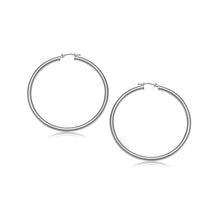 Load image into Gallery viewer, 10k White Gold Polished Hoop Earrings (25 mm)