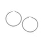 10k White Gold Polished Hoop Earrings (25 mm)