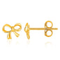 Yellow Gold 14k Bow Style Post Earrings with Pushback Clasps