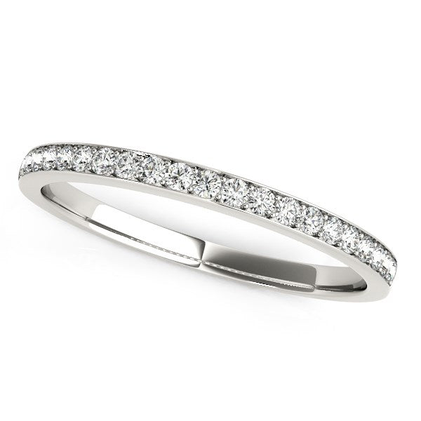 White Gold 14k Prong Setting Round Diamond Wedding Ring Band
