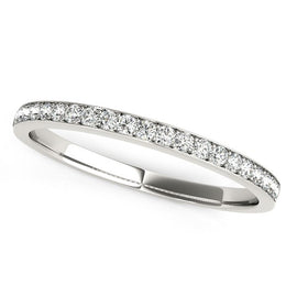 White Gold 14k Prong Setting Round Diamond Wedding Ring Band
