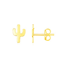 Load image into Gallery viewer, Yellow Gold 14K Petite Cactus Fancy Earrings