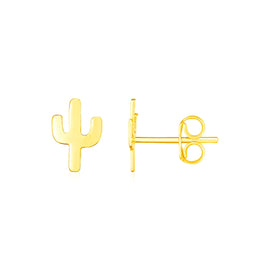 Yellow Gold 14K Petite Cactus Fancy Earrings