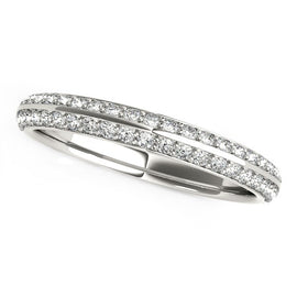 White Gold 14k Two-Row Pave Set Diamond Wedding Ring