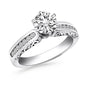 White Gold 14k Channel Set Engraved Sides Engagement Ring